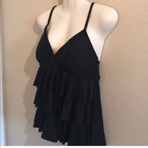 Like New 3 Tiered Ruffled Tankini Swim Top